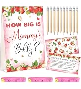 WNINK Guess Baby Shower Games Set – How Big is Mommy's Belly Sign, 64 Pcs Measure Bump Game with ...