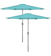 HealSmart 2pcs 9ft Patio Umbrella with Push Button Tilt/Crank, Outdoor Table Market Yard Umbrella...