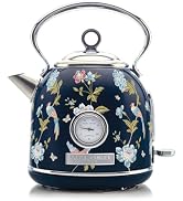 Laura Ashley Electric Kettles for Boiling Water, 1.7L Electric Tea Kettle | Elveden Navy Floral P...