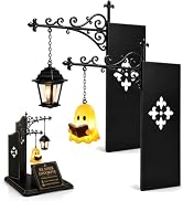OXHGWRK Vintage Bookshelf Lantern, Halloween Decor, Library Mini Book Shelf Lamp, Hanging Ghost D...
