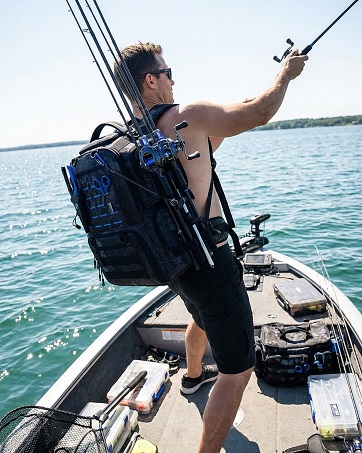 fishing bag with tackle boxes