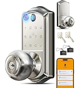 Veise VE018 Smart Knob Handle Lock - Fingerprint, App Control, Keyless Entry for Front Door and B...
