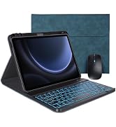 Keyboard Case for Samsung Galaxy Tab S10 Lite/S10 FE/S9 FE 5G 10.9"/S9,Mouse and 7 Color Backlit ...