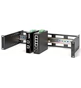 Intellinet 2U Adjustable 19-Inch Rackmount DIN Rail Kit, Depth-Adjustable 48–174 mm, Heavy-Duty A...