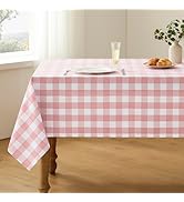 Veblandy Checkered Tablecloth Rectangle Waterproof Gingham Table Cloth Washable Buffalo Plaid Tab...
