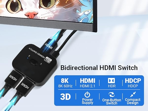 Bi-Directional HDMI 2.1 Switch Splitter