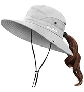ZEXIAN Women's Sun Hat UV Protection Ponytail Hat for Beach Fishing&Hiking