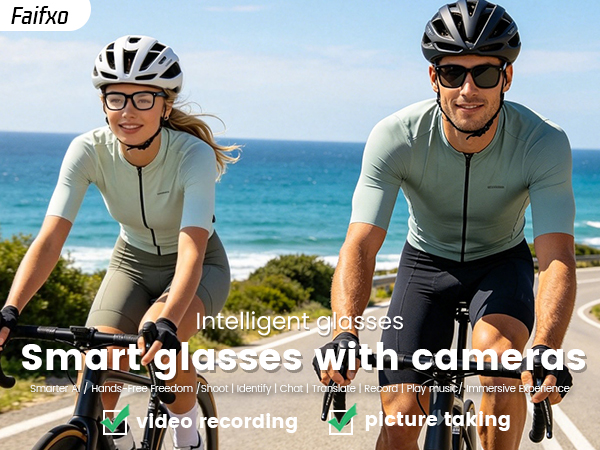 Faifxo Smart Camera Glasses with 1080P Video Recording ,Translation Bluetooth Sunglasses