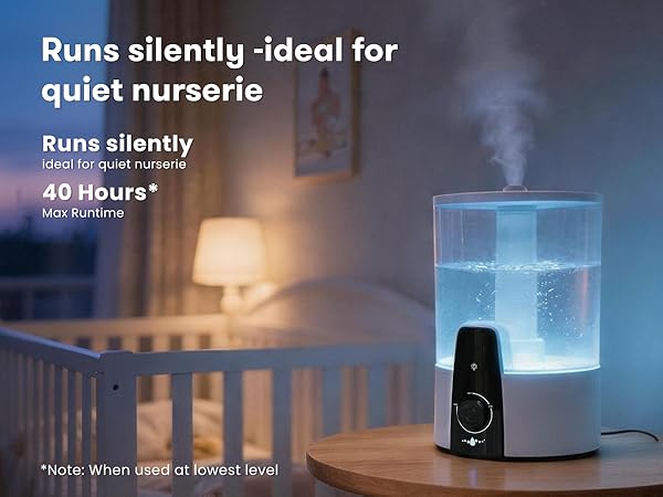 Runs silently -ideal for quiet nurserie