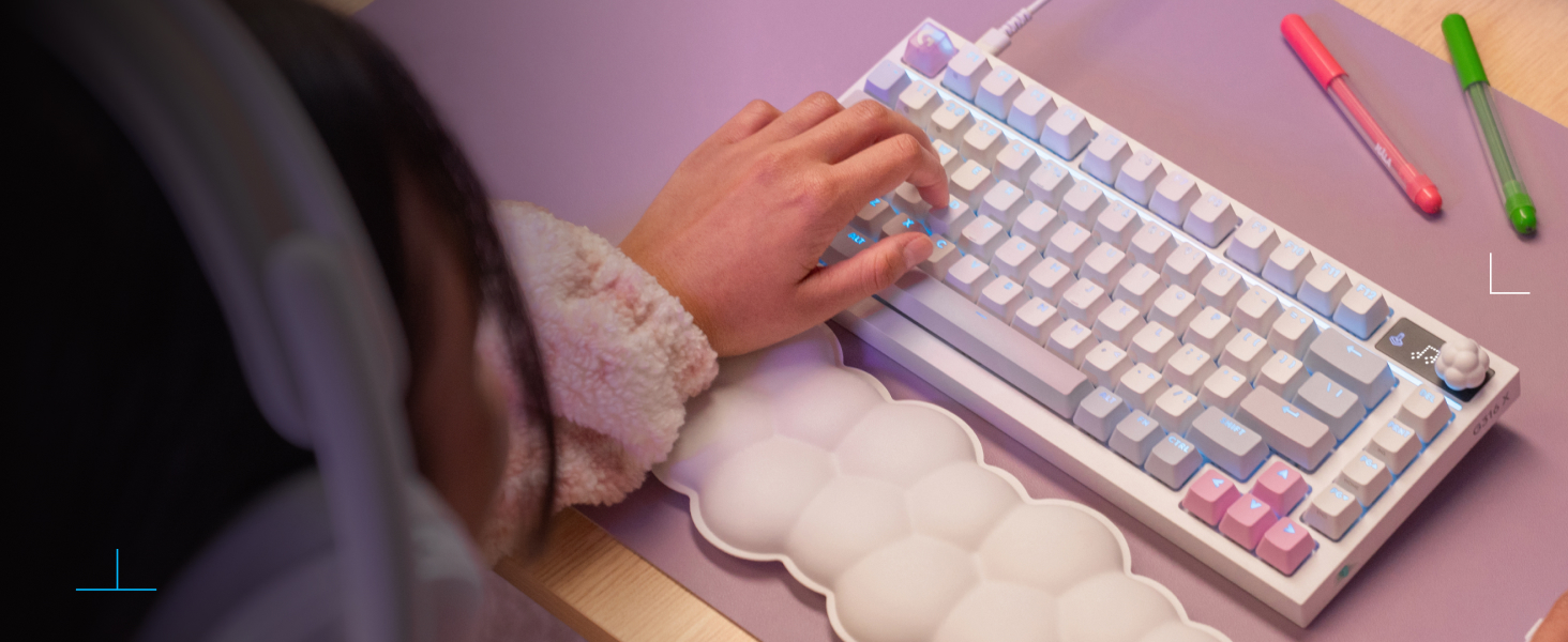 a person typing on a keyboard