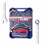 Hitork 32-Piece Combination & Stubby Wrench Set, 20 Standard & 12 Stubby, SAE & Metric Sizes, Cr-...