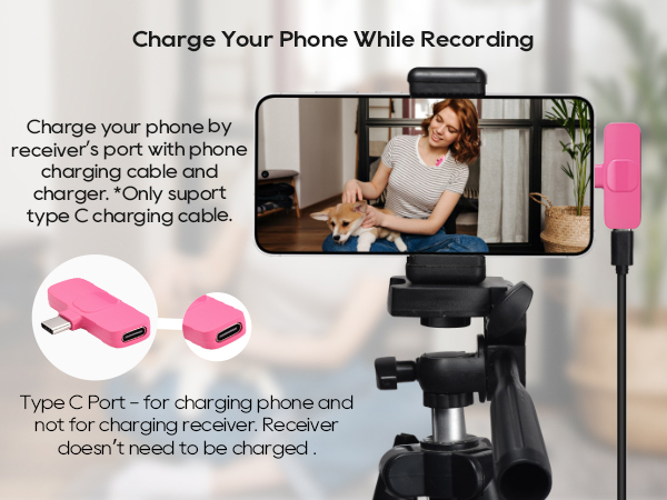 mini wireless mic for iphone Android phone can Charge Your Phone While Recording