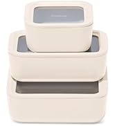 Caraway 3pc Glass Food Storage Set – 10 Cup, 6.6 Cup, & 4.4 Cup Food Containers - Ceramic Coated ...