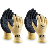 DongChu 2 Pairs Insulated Electrician Gloves 400V High Voltage Resistant Flame Retardant Work Glo...