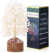NUKAYAI Rose Quartz Crystal Tree Gifts for Women, Crystals and Healing Stones Crystal Tree for Li...