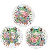 Tontut 3pcs Diamond Painting kit placemats, Frog DIY Diamond Handmade Table mat Set Suitable for ...