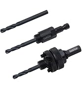 Luckyway 3-Piece Hole Saw Mandrel,Fit 3/4-Inch to 6-Inch Diameter,Including 7/16-Inch and 3/8 Inc...