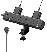 Desk Clamp Power Strip, 40W Total Fast Charging Station, Desk Edge Mount Power Strip, 8 USB Ports...