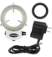 AmScope LED-144W-ZK White Adjustable 144 LED Ring Light Illuminator for Stereo Microscope & Camera