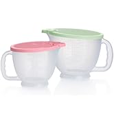 Tupperware Classic Mix-N-Store Pitcher Set in Mint Green & Candy Pink - Dishwasher Safe & BPA Fre...