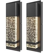 PARTPHONER Modern Wall Sconce, LED Wall Light with Crystal Bubble Glass Modern Porch Light Outdoo...