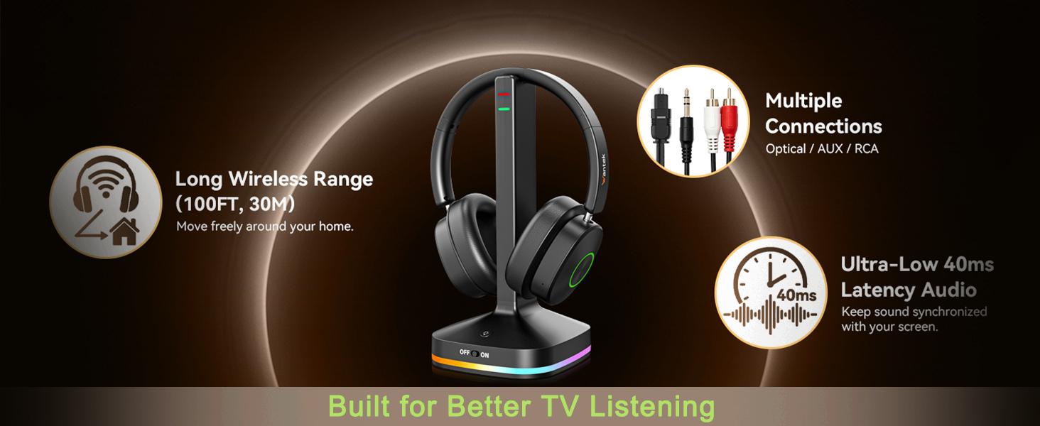 wireless tv headphones, headphones for tv watching, tv headset for seniors elderly