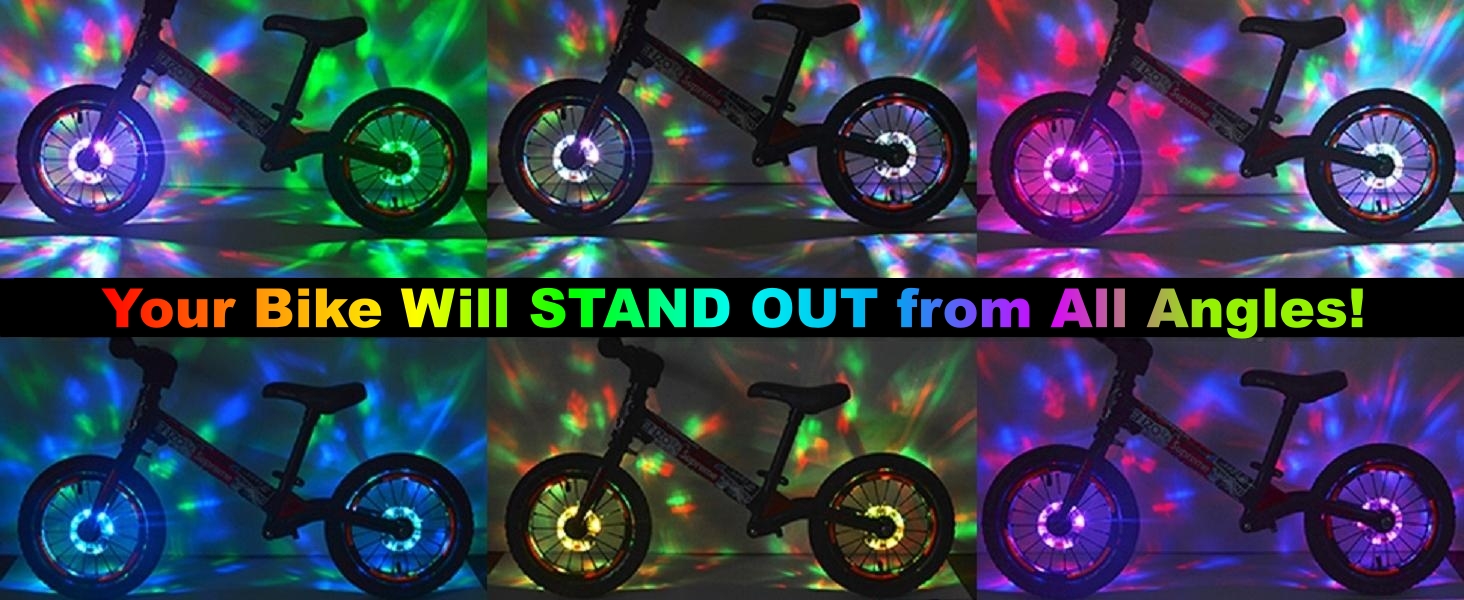 DAWAY A16 Rechargeable Bike Wheel Lights, Be Cool, Be Safe, Be Seen, Be the Focus at Night!