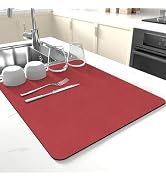 Dish Drying Mat for Kitchen Counter,Drying Mat for Dish Rack,Absorbent Hide Stain Rubber Mat,Coff...