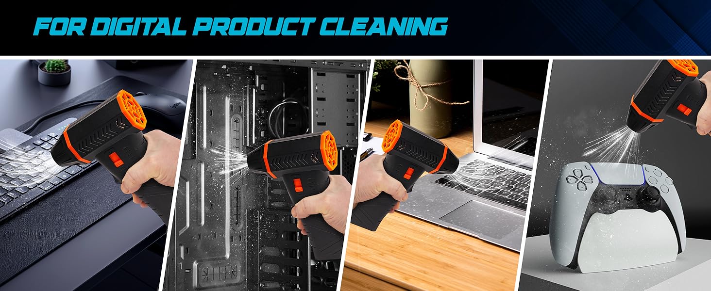 compressed air duster electric air duster portable air blower with led light air duster for pc
