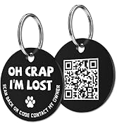 MYLUCKYTAG Stainless Steel QR Code Pet ID Tags Dog Tags - Pet Online Profile - Scan QR Receive In...