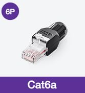 CAT6A Toolless RJ45 Connector, Compact UTP Reusable Plug, 23-26 AWG