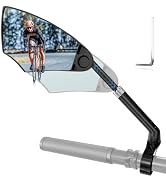 WEST BIKING Anti-Glare Handlebar Bike Mirror - Bike Rear View Mirror With Retractable & 360 ° Adj...