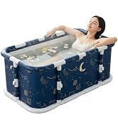 Simcat Portable Foldable Bathtub Folding Bathtub Boys and Girls Tub for Shower Soaking Hot SPA an...