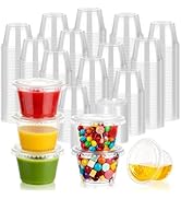 tchrules 400pcs 4 oz Disposable Souffle Cups Portion Cups, Jello Shot Cups with Lids, Disposable ...