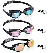Aegend Swim Goggles - 3 Pack Kid Swimming Goggles for Kids & Youth 3-14 - Comfort Fit & Anti-Fog ...