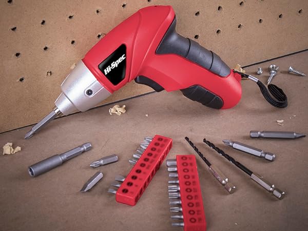 cordless rechargeable screwdriver power screwdriver driver bit set usb led fix repair diy tool kit