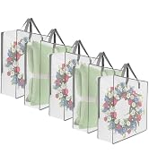 5 Pack Moving Bags, Wreath Storage Bag, Garland Container, Clear Storage Bags with Handles and Zi...