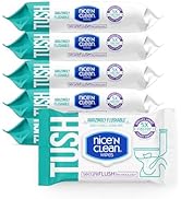 Nice 'N Clean SecureFLUSH Flushable Wet Wipes (42 Count - 6 Packs) | Moist Toilet Tissue with Moi...
