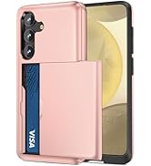 Jiunai for Samsung S24 Case with Card Holder 2024, Dual Layer Protective Shockproof Pocket Credit...