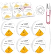 6 Rolls FIVEIZERO Elastic Bracelet String Cord, 0.4mm,0.5mm,0.6mm,0.7mm,0.8mm,1mm Crystal Clear S...