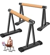 Dolibest Push Up Bar, 12'' High Parallettes Bars with 8 Rubber Feet & Comfortable Handle, Dip Bar...