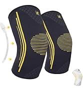 Bracoo 2 Pack Knee Compression Sleeves for Men and Women – Knee Support Brace for Running, Workou...