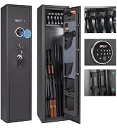 Mutak 6 Rifle Gun Safe for Home Rifle and Pistols, Biometric 6 Rifle Safe & 6 Pistol Racks, 4 Way...