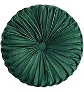 Teieas Round Throw Pillow Velvet Home Decoration Pleated Round Pillow Cushion for Couch Chair Bed...
