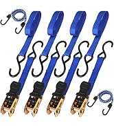 HORUSDY Ratchet Straps, 2,200 LB Break Strength, 4-Pack 15FT Ratchet Tie Down Straps Set for Moto...