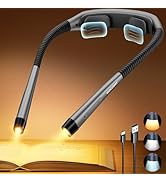 Glocusent Ergonomic Reading Lights for Books in Bed, 1600mAh Rechargeable Book Light, 100 Hrs - 3...
