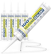 BEBOBLY Silicone Caulk & Sealant Clear, 100% Waterproof Silicone Sealant, Shrink & Crack Proof, S...