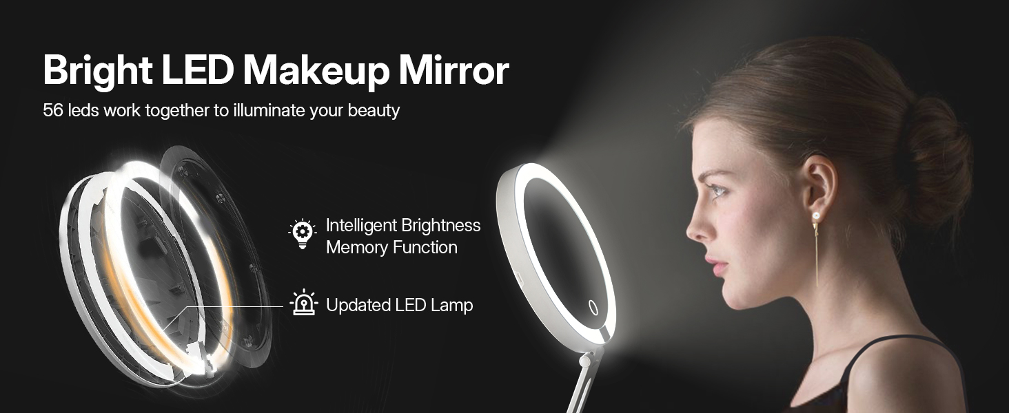 travel mirror with light