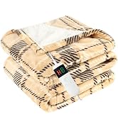 DANENOSA Electric Heated Blanket Throw Size 50''x60'' Soft Flannel & Sherpa Electric Blanket with...