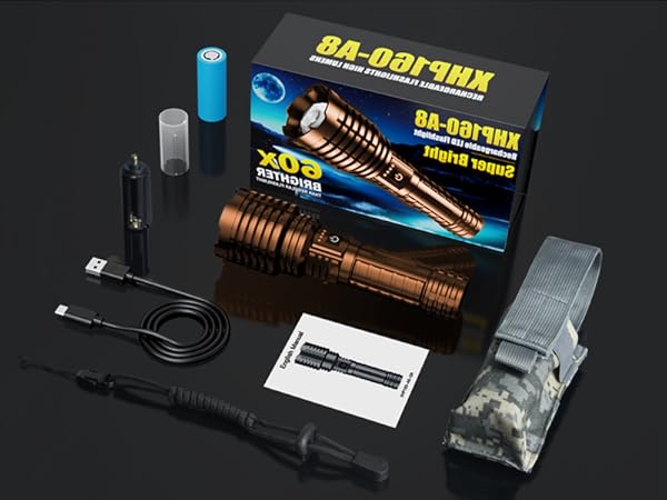 super bright flashlight Brown